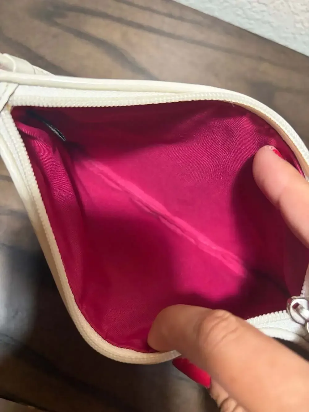 Coach Op Art Patchwork Suede Wristlet in Pink and Purple Multi